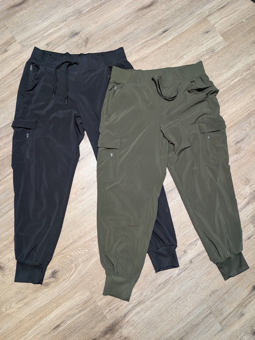 all in motion BUNDLE Women's MD Cargo Active Run Joggers Black & Green